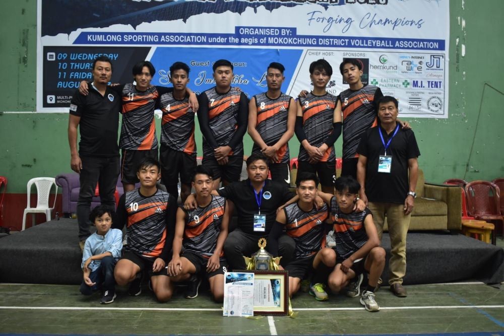 Kumlong Ward, the new champions of the 2nd Inter-ward Volleyball Tournament organized by Kumlong Sporting Association under the aegis of Mokokchung District Volleyball Association from August 9-11 at Multi-purpose Sports Complex, Mokokchung.